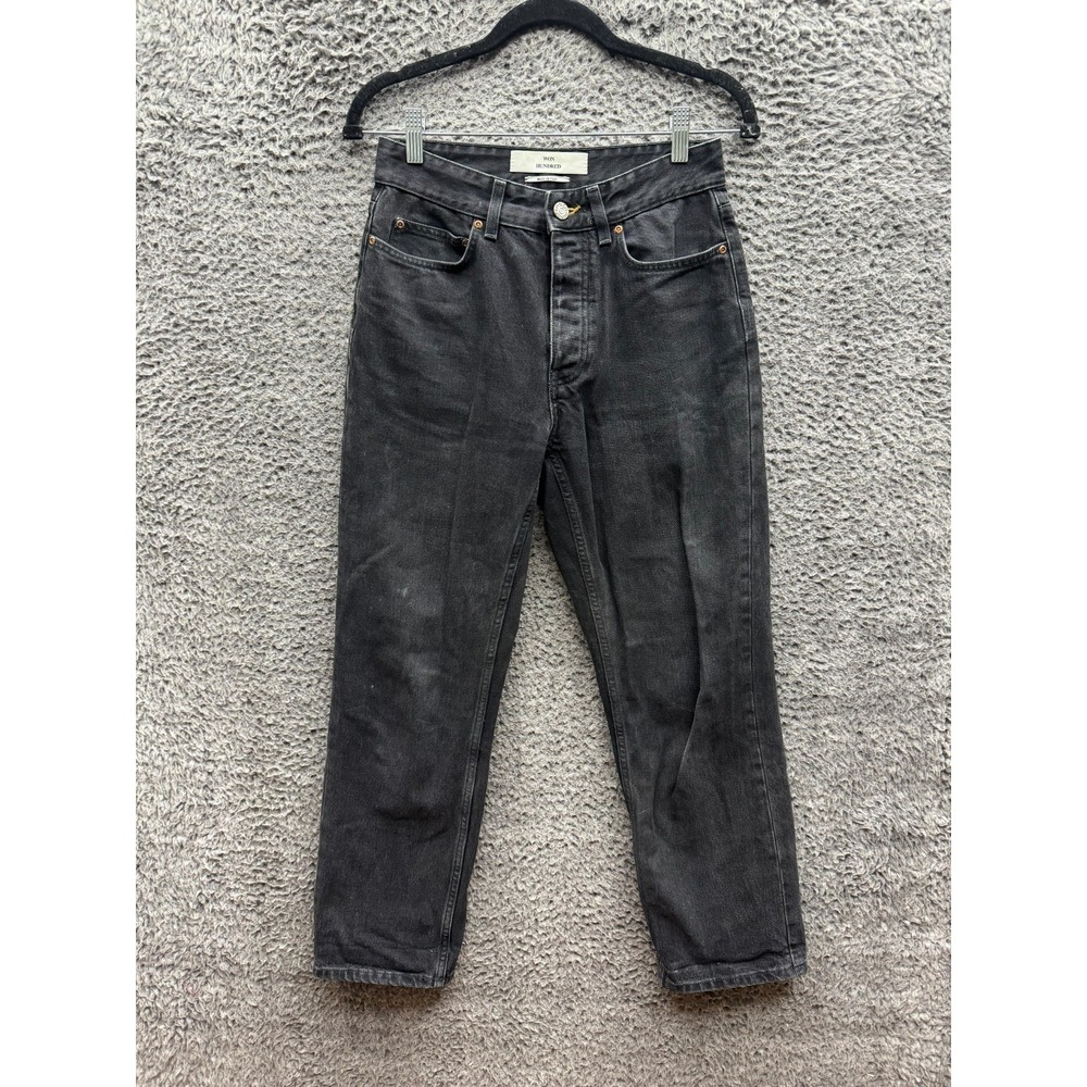 Won Hundred‎ High-Waisted Button-Fly Pearl Jeans Dark Gray 2 Womens Size 27 x 30